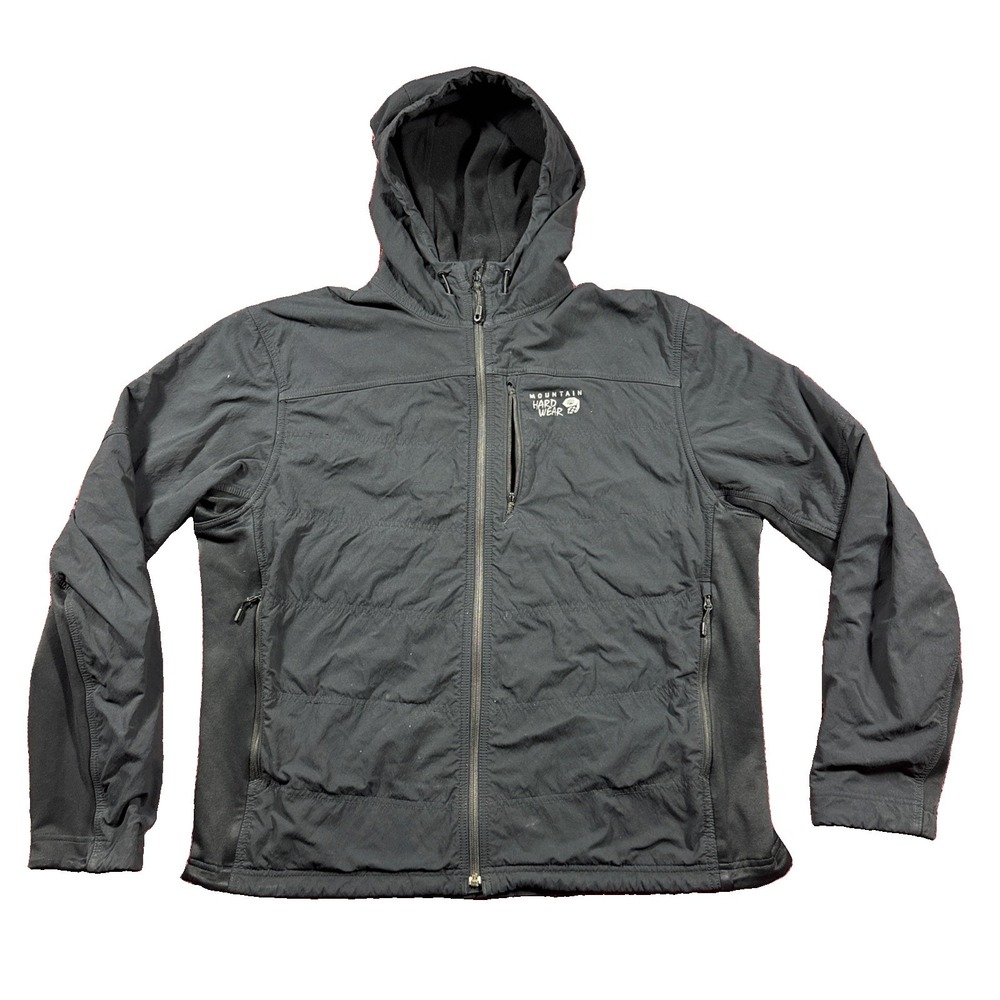 Men's Mountain Hardware Fleece Jacket Size XL Black Hiking Camping